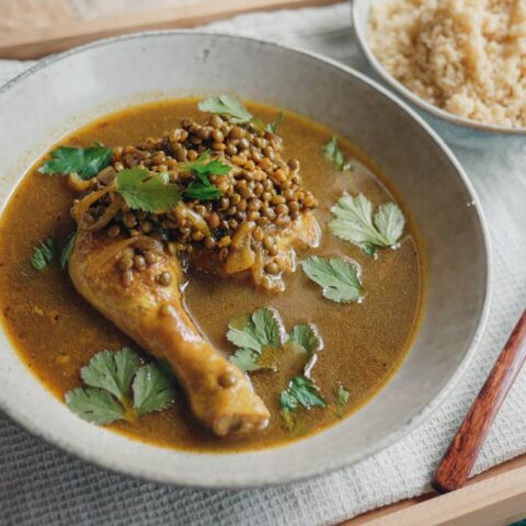 Healing Moroccan Chicken Stew with Fenugreek and Lentils